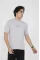 Unisex Bisiklet Yaka Slim Fit T-Shirt- Boyalı Gri