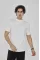 Unisex Bisiklet Yaka Slim Fit T-Shirt- Beyaz