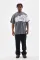 Unisex Bisiklet Yaka Baskılı Oversize T-Shirt - Gri