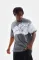 Unisex Bisiklet Yaka Baskılı Oversize T-Shirt - Gri