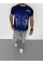 Unisex Bisiklet Yaka Baskılı Oversize T-Shirt - Lacivert
