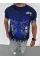 Unisex Bisiklet Yaka Baskılı Oversize T-Shirt - Lacivert