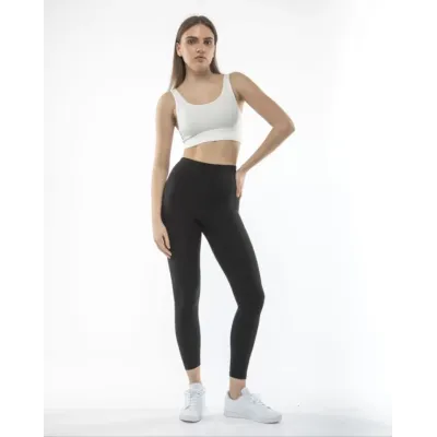 Yüksek Bel Sporcu Düz Tayt - Siyah Yüksek Bel Sporcu Düz Tayt - Siyah