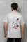 Unisex Bisiklet Yaka Baskılı Oversize T-Shirt - Gri