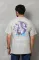 Unisex Bisiklet Yaka Baskılı Oversize T-Shirt - Gri