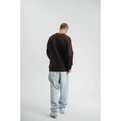 POLIZEI Premium Kalite Bisiklet Yaka Yıkamalı SweatShirt - Kahverengi POLIZEI Premium Kalite Bisiklet Yaka Yıkamalı SweatShirt - Kahverengi