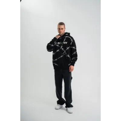 POLIZEI Premium Kalite Kapşonlu Varak Ve Pano Baskılı SweatShirt - Siyah POLIZEI Premium Kalite Kapşonlu Varak Ve Pano Baskılı SweatShirt - Siyah