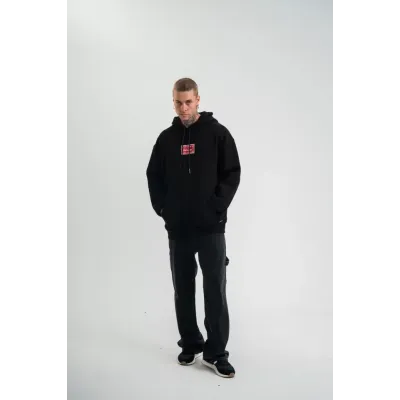 POLIZEI Premium Kalite Unisex Kapşonlu Dijital Patchli SweatShirt - Siyah POLIZEI Premium Kalite Unisex Kapşonlu Dijital Patchli SweatShirt - Siyah