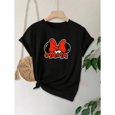 Anneler Günü Baskılı T-shirt - Siyah Anneler Günü Baskılı T-shirt - Siyah