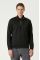 Unisex Uzun Kol Yarım Farmuarlı Yakalı Basic SweatShirt - Siyah