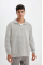 Unisex Uzun Kol Yarım Farmuarlı Yakalı Basic SweatShirt - Gri