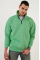 Oversize Yarım Farmuarlı Yakalı Basic SweatShirt - Yeşil