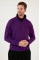 Oversize Yarım Farmuarlı Yakalı Basic SweatShirt - Mor