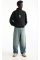 Oversize Yarım Farmuarlı Yakalı Özel Tasarım Basic SweatShirt - Siyah Oversize Yarım Farmuarlı Yakalı Özel Tasarım Basic SweatShirt - Siyah