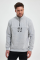 Oversize Yarım Farmuarlı Yakalı Özel Tasarım Basic SweatShirt - Gri
