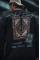 Uzun Kol Bisiklet Yaka Baskılı SweatShirt - Siyah