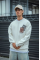 Uzun Kol Bisiklet Yaka Baskılı SweatShirt - Beyaz