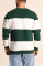 Parçalı Bisiklet Yaka Baskılı SweatShirt - Yeşil