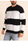Parçalı Bisiklet Yaka Baskılı SweatShirt - Siyah