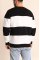 Parçalı Bisiklet Yaka Baskılı SweatShirt - Siyah