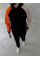 Üç İplik Penye Kapşonlu Parçalı SweatShirt - Siyah