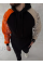 Üç İplik Penye Kapşonlu Parçalı SweatShirt - Siyah