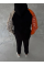 Üç İplik Penye Kapşonlu Parçalı SweatShirt - Siyah
