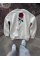 Unisex Bisiklet Yaka Ön Ve Arka Baskılı SweatShirt - Beyaz
