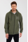 Unisex Tam Fermuarlı Kapşonlu Özel Tasarım SweatShirt - Haki