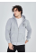 Unisex Tam Fermuarlı Kapşonlu Özel Tasarım SweatShirt - Gri