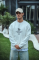 Kışlık Bisiklet Yaka Ön Ve Arka Baskılı SweatShirt - Beyaz