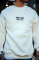 Oversize Bisiklet Yaka Üç İplik Baskılı SweatShirt - Beyaz