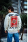 Oversize Bisiklet Yaka Üç İplik Baskılı SweatShirt - Beyaz