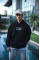 Üç İplik Penye Kapşonlu Baskılı SweatShirt - Siyah
