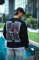 Uzun Kol Bisiklet Yaka Ön Ve Arka Baskılı SweatShirt - Siyah
