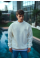 Kışlık Bisiklet Yaka Oversize Baskılı SweatShirt - Beyaz