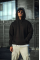 Üç İplik Penye Kapşonlu Basic SweatShirt - Siyah