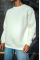 Kışlık Bisiklet Yaka Üç İplik Basic SweatShirt - Beyaz
