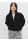 Oversize Yarım Farmuarlı Yakalı Basic SweatShirt - Siyah