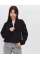 Oversize Yarım Farmuarlı Yakalı Basic SweatShirt - Siyah