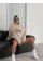Üç İplik Kapşonlu Baskılı SweatShirt - Bej Üç İplik Kapşonlu Baskılı SweatShirt - Bej