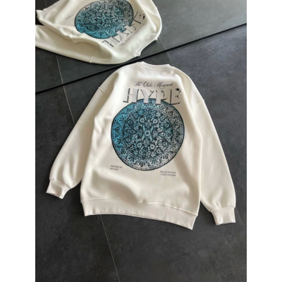 Üç İplik Bisiklet Yaka Baskılı SweatShirt - Beyaz Üç İplik Bisiklet Yaka Baskılı SweatShirt - Beyaz