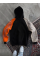 Üç İplik Penye Kapşonlu Parçalı SweatShirt - Siyah Üç İplik Penye Kapşonlu Parçalı SweatShirt - Siyah