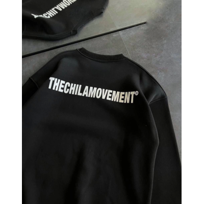 Kışlık Bisiklet Yaka Oversize Baskılı SweatShirt - Siyah Kışlık Bisiklet Yaka Oversize Baskılı SweatShirt - Siyah