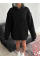 Kapşonlu Üç İplik Penye Basic SweatShirt - Siyah Kapşonlu Üç İplik Penye Basic SweatShirt - Siyah