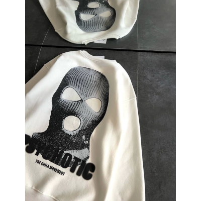 Kışlık Bisiklet Yaka Baskılı SweatShirt - Beyaz Kışlık Bisiklet Yaka Baskılı SweatShirt - Beyaz