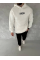 Uzun Kol Kapşonlu Göğüs Baskılı SweatShirt - Beyaz