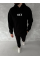 Uzun Kol Kapşonlu Göğüs Baskılı SweatShirt - Siyah