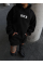 Uzun Kol Kapşonlu Göğüs Baskılı SweatShirt - Siyah Uzun Kol Kapşonlu Göğüs Baskılı SweatShirt - Siyah