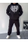 Uzun Kol Kapşonlu Baskılı SweatShirt - Siyah